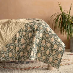 Graham & Green Floral Block Printed Quilts