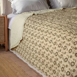 Graham & Green Floral Block Printed Quilts