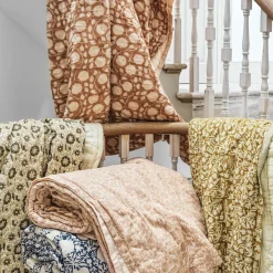 Graham & Green Floral Block Printed Quilts