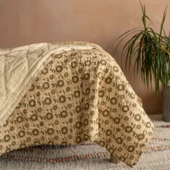 Graham & Green Floral Block Printed Quilts