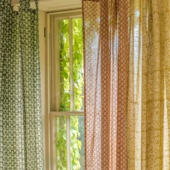 Graham & Green Floral Block Printed Single Curtains