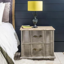 Graham & Green Florence Grey Wooden Bedside Table