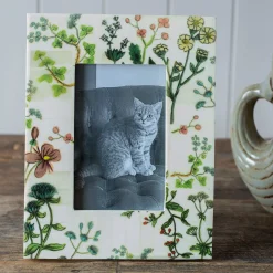 Graham & Green Flower Print Bone Photo Frames