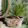 Graham & Green Flowers and Parrots Plant Pot