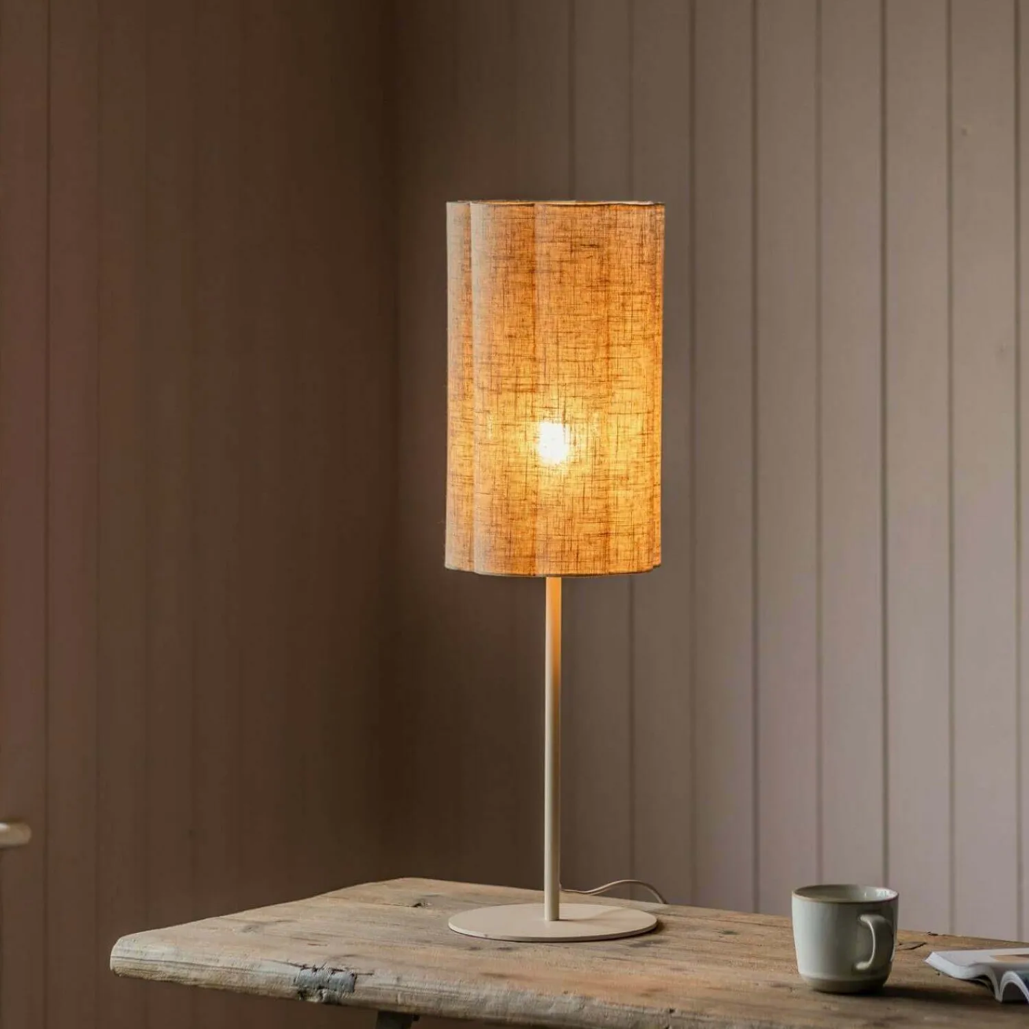 Graham & Green Fluted Fabric Table Lamp