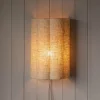 Graham & Green Fluted Natural Linen Wall Lamp