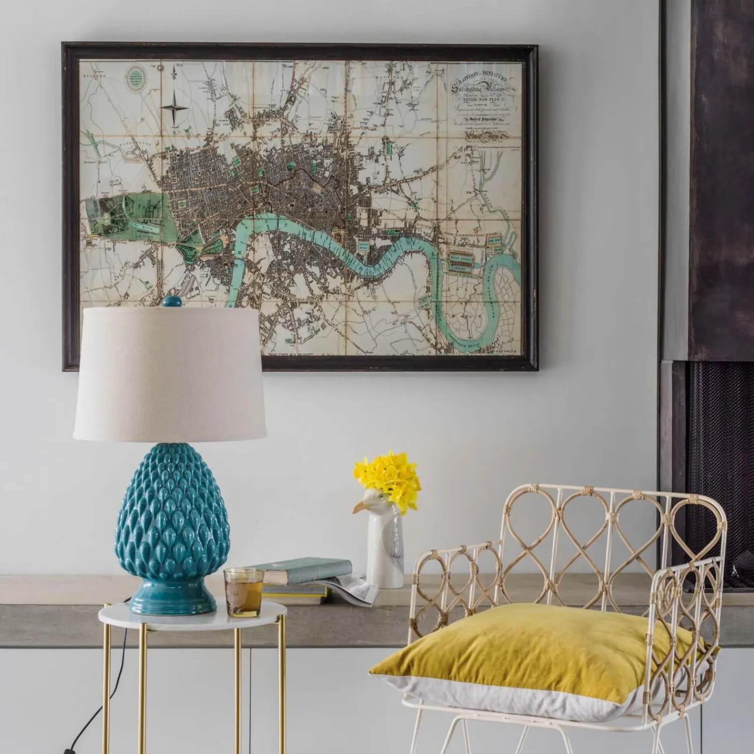 Graham & Green Framed River Thames Map
