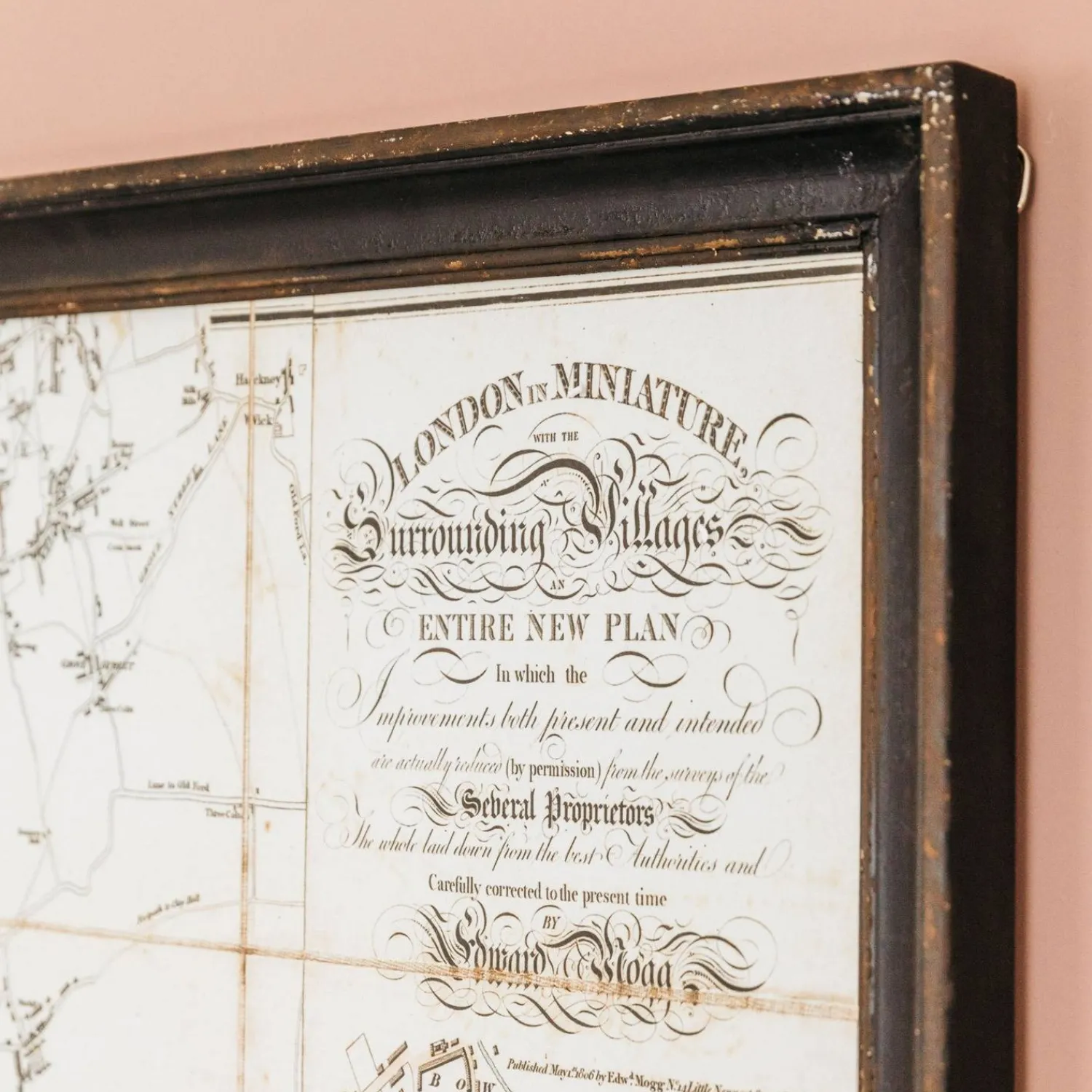 Graham & Green Framed River Thames Map