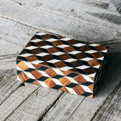 Graham & Green Geometric Black and White Bone Box