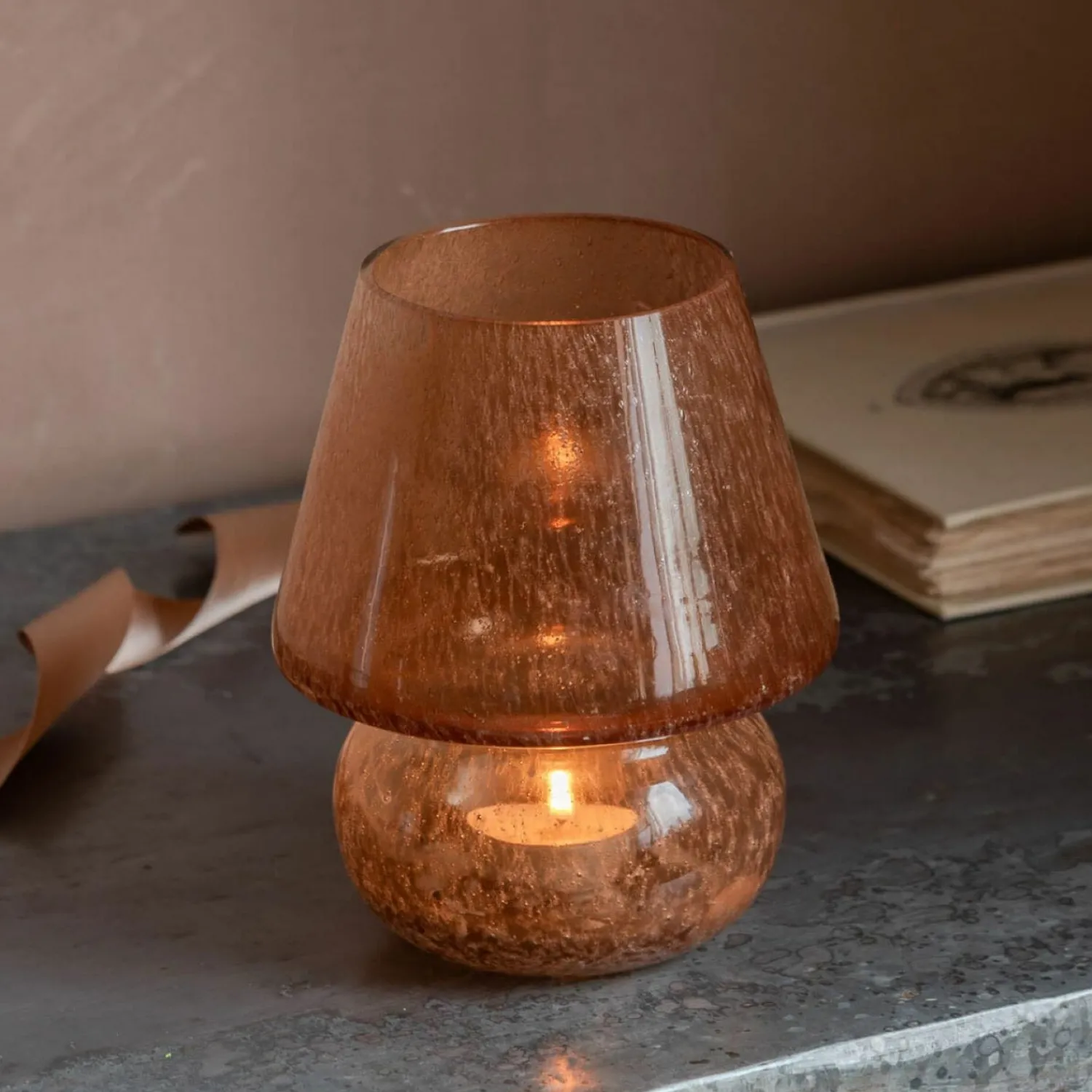 Graham & Green Glass Mushroom Tealight Holders