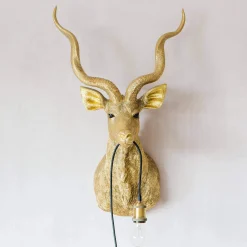 Graham & Green Gold Antelope Wall Light