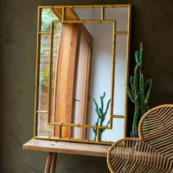 Graham & Green Gold Bamboo Mirror