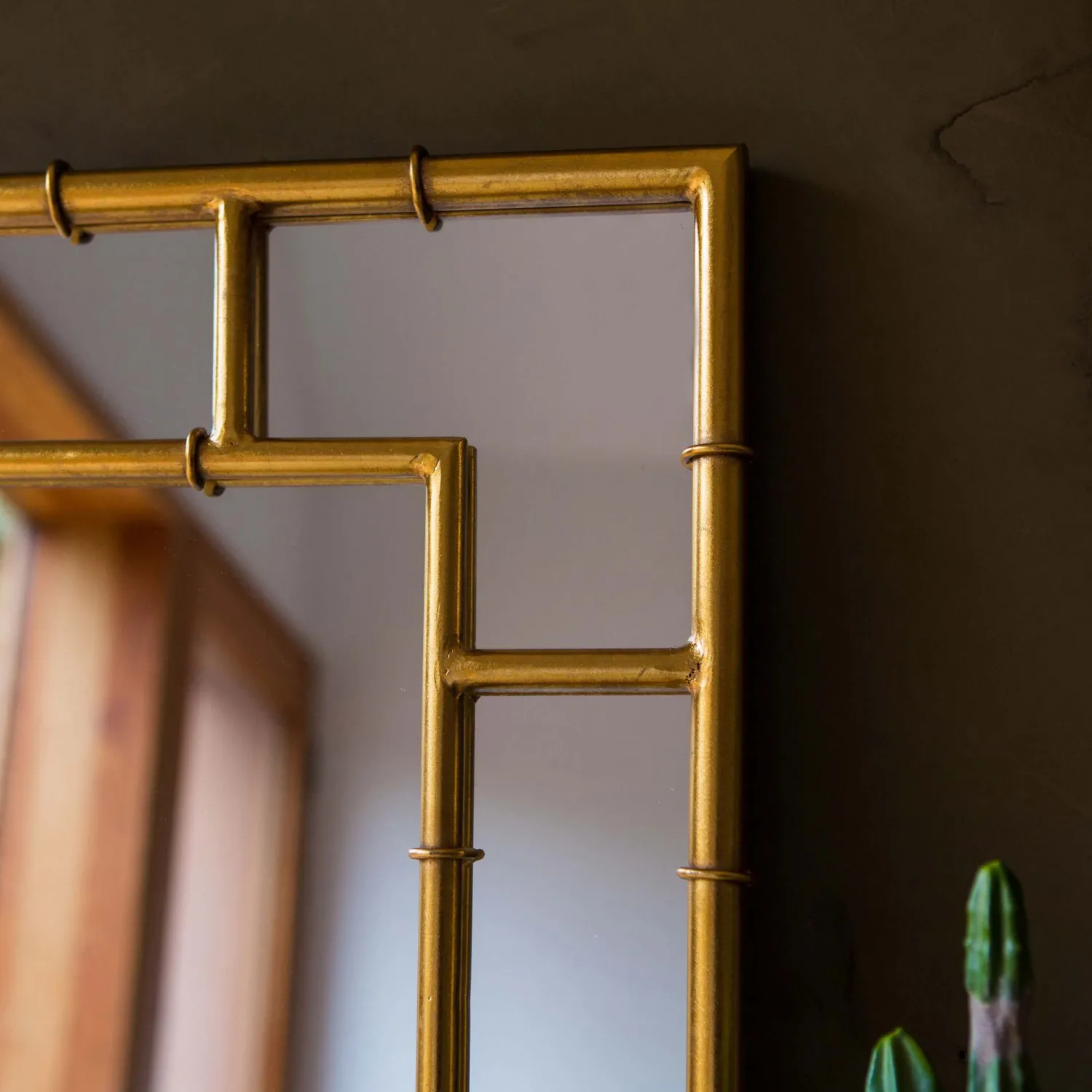 Graham & Green Gold Bamboo Mirror