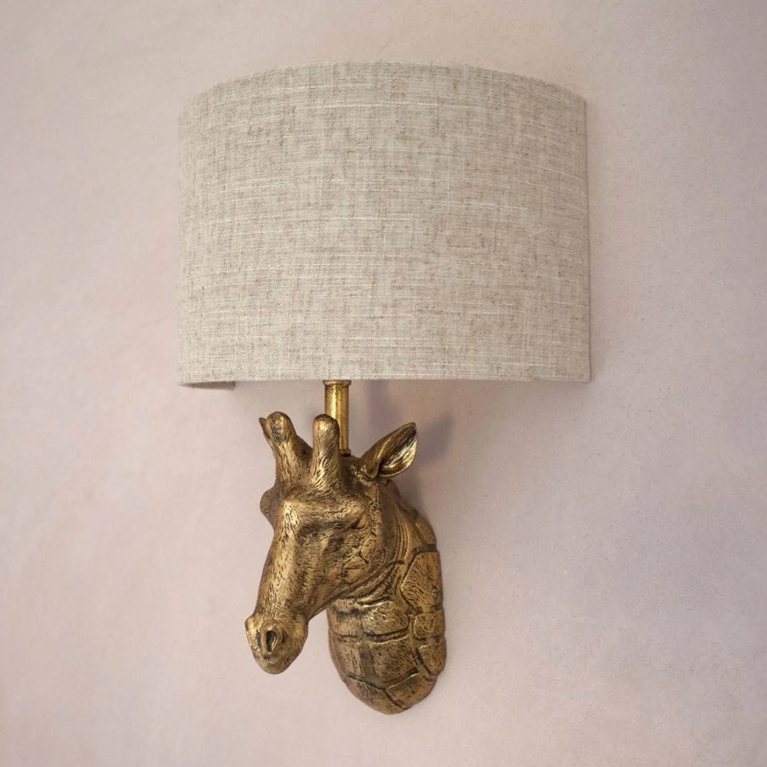 Graham & Green Gold Giraffe Wall Light With Shade