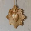 Graham & Green Gold Heart and Cross Wall Decoration