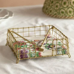 Graham & Green Gold Mesh Napkin Holder