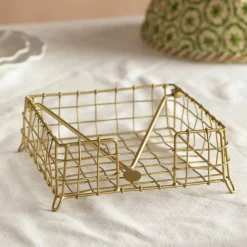 Graham & Green Gold Mesh Napkin Holder
