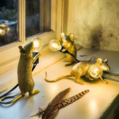 Graham & Green Gold Mouse Table Lamps
