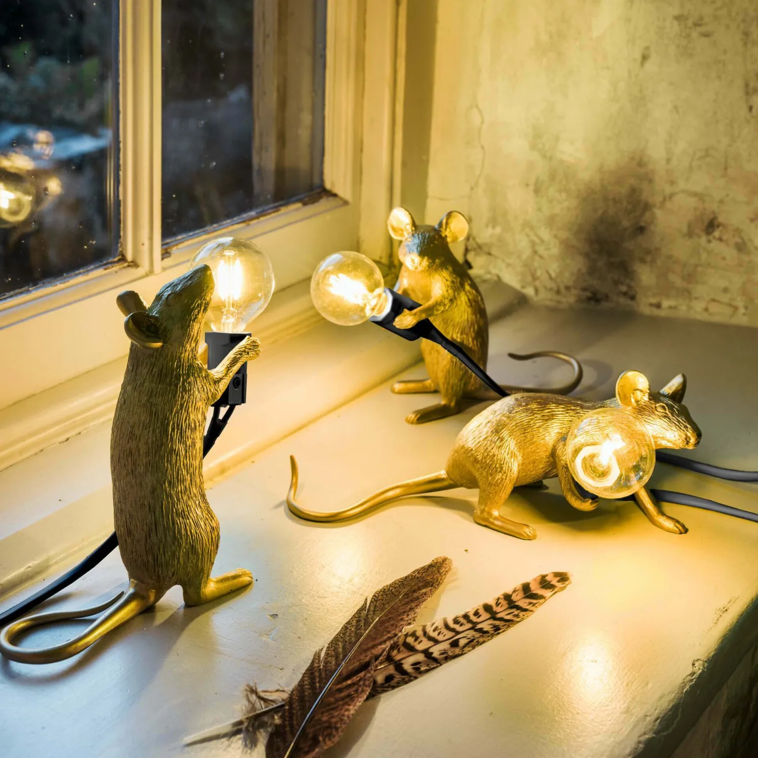 Graham & Green Gold Mouse Table Lamps