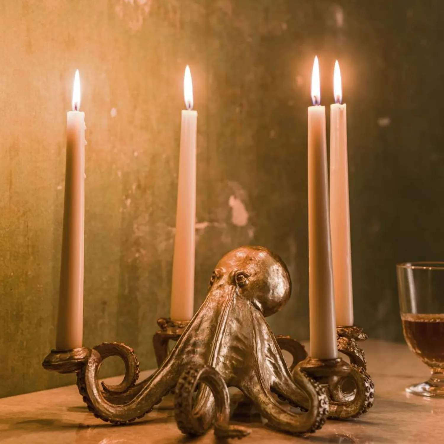 Graham & Green Gold Octopus Candle Holder