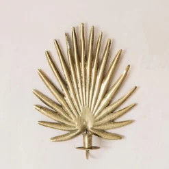 Graham & Green Gold Palm Candle Holder Wall Sconce