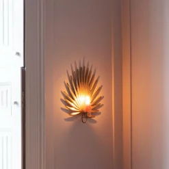 Graham & Green Gold Palm Candle Holder Wall Sconce