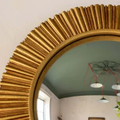 Graham & Green Gold Round Convex Wall Mirror