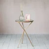 Graham & Green Gold Tripod Mirrored Table