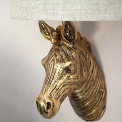 Graham & Green Gold Zebra Wall Light With Shade