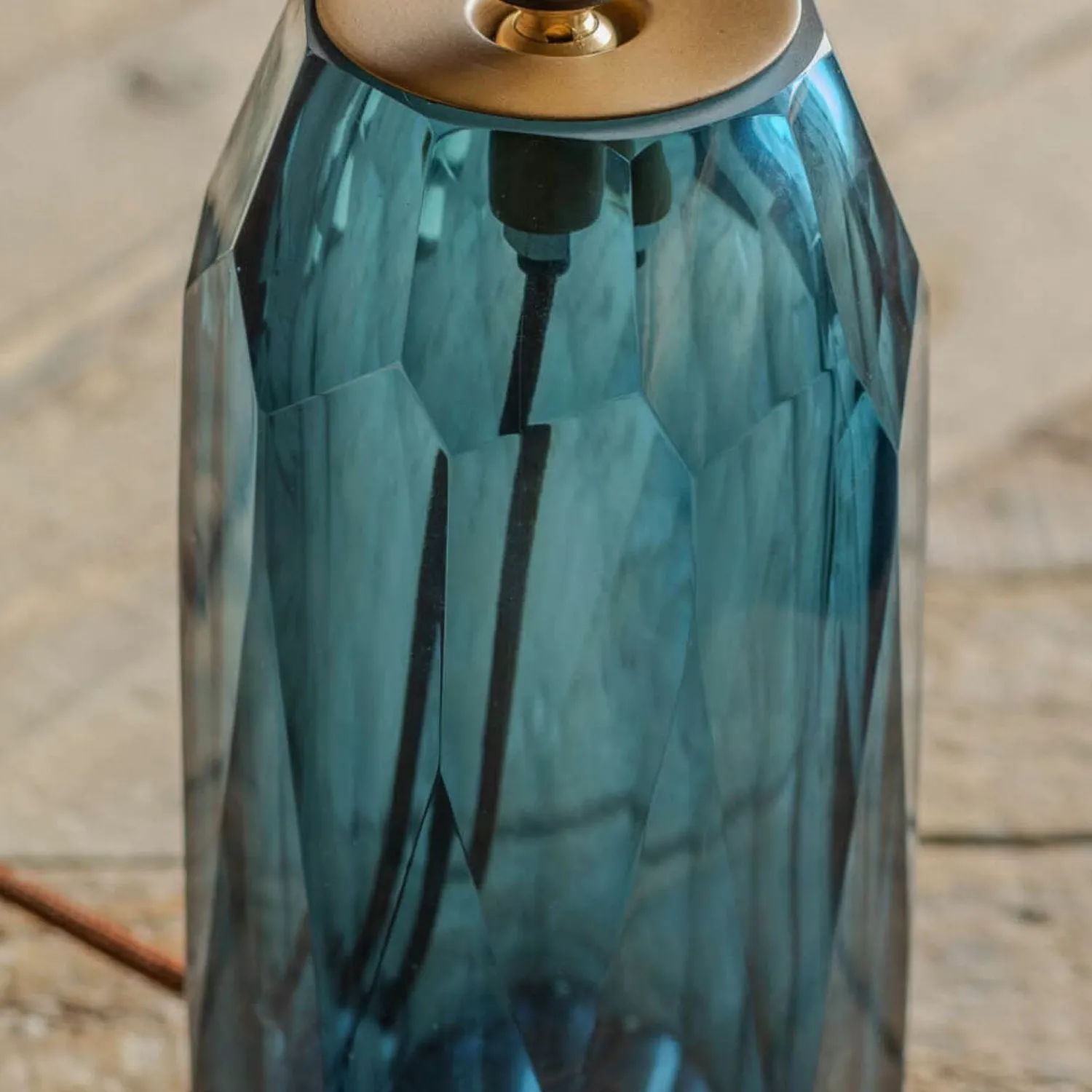 Graham & Green Granville Lagoon Glass Table Lamp
