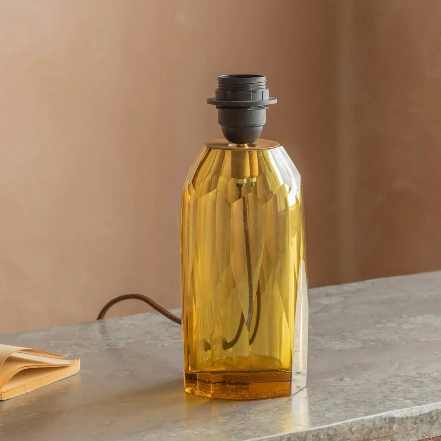 Graham & Green Granville Mustard Glass Table Lamp