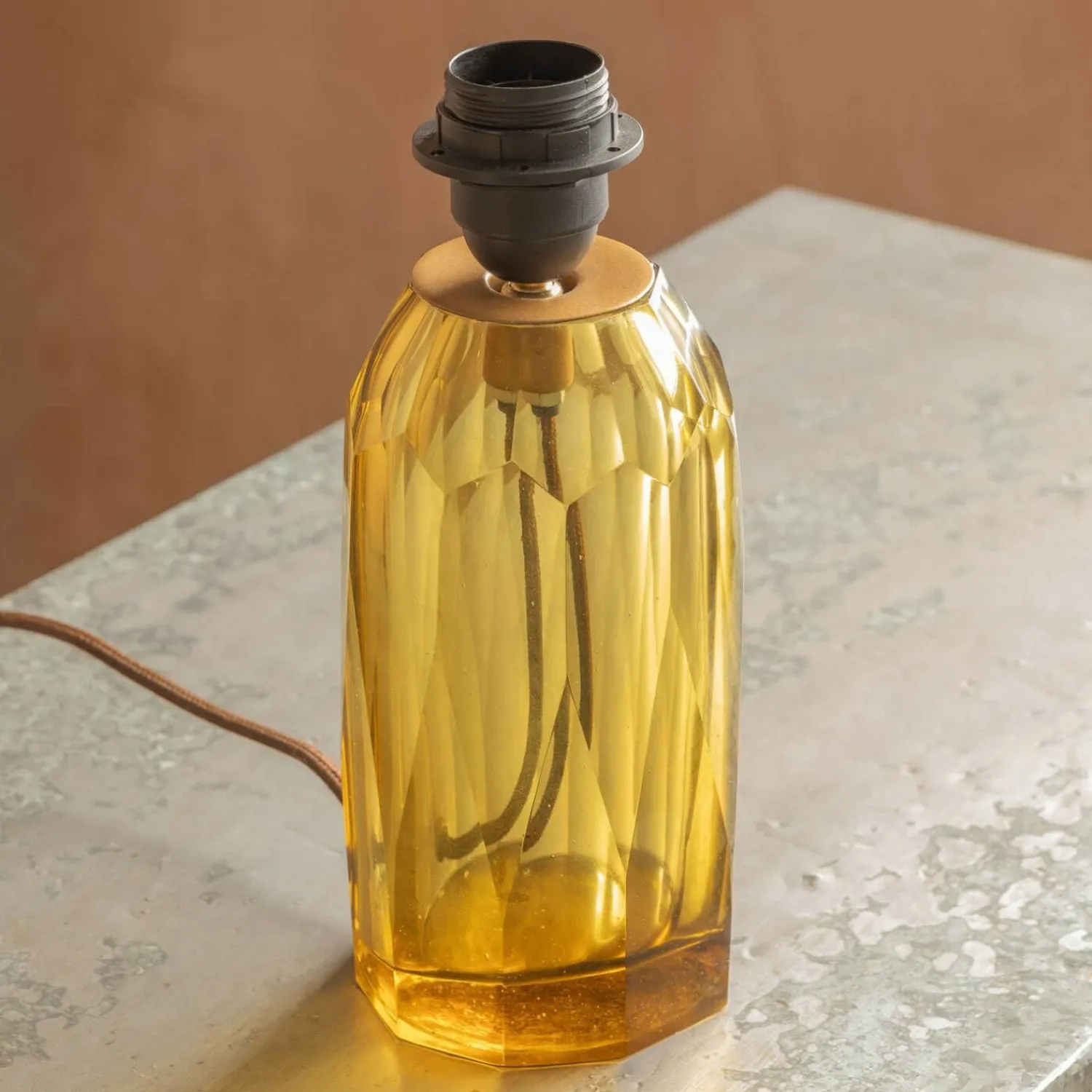 Graham & Green Granville Mustard Glass Table Lamp