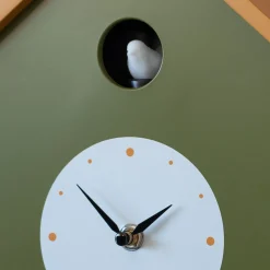 Graham & Green Green and Ochre Cuckoo House Wall Clock