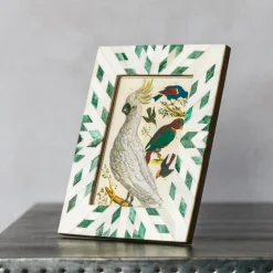 Graham & Green Green and White Aztec Bone Frame