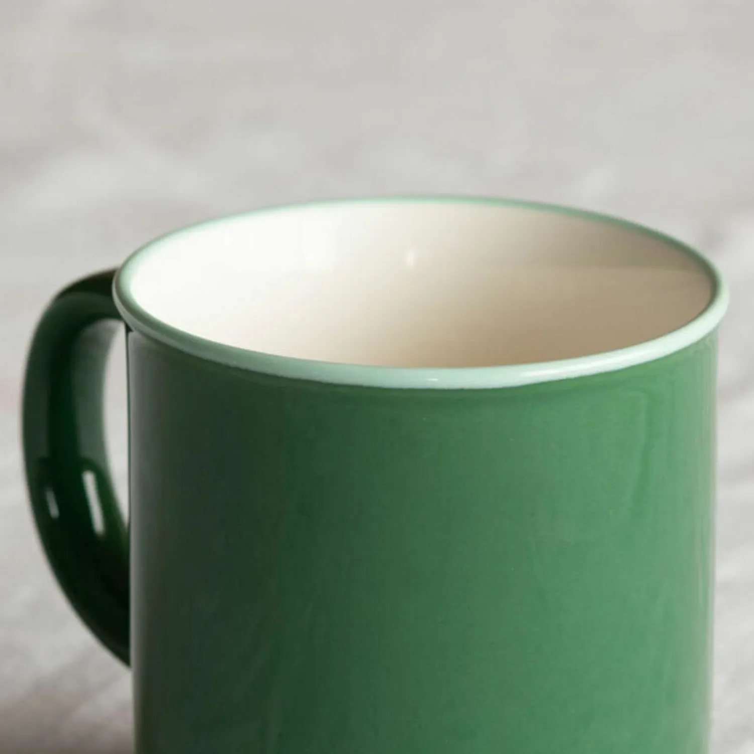 Graham & Green Green and White Ceramic Mug