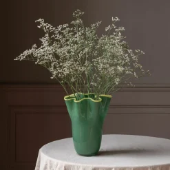 Graham & Green Green and Yellow Ruffle Vase - Large