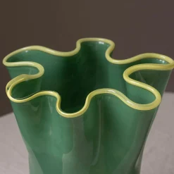 Graham & Green Green and Yellow Ruffle Vase - Large