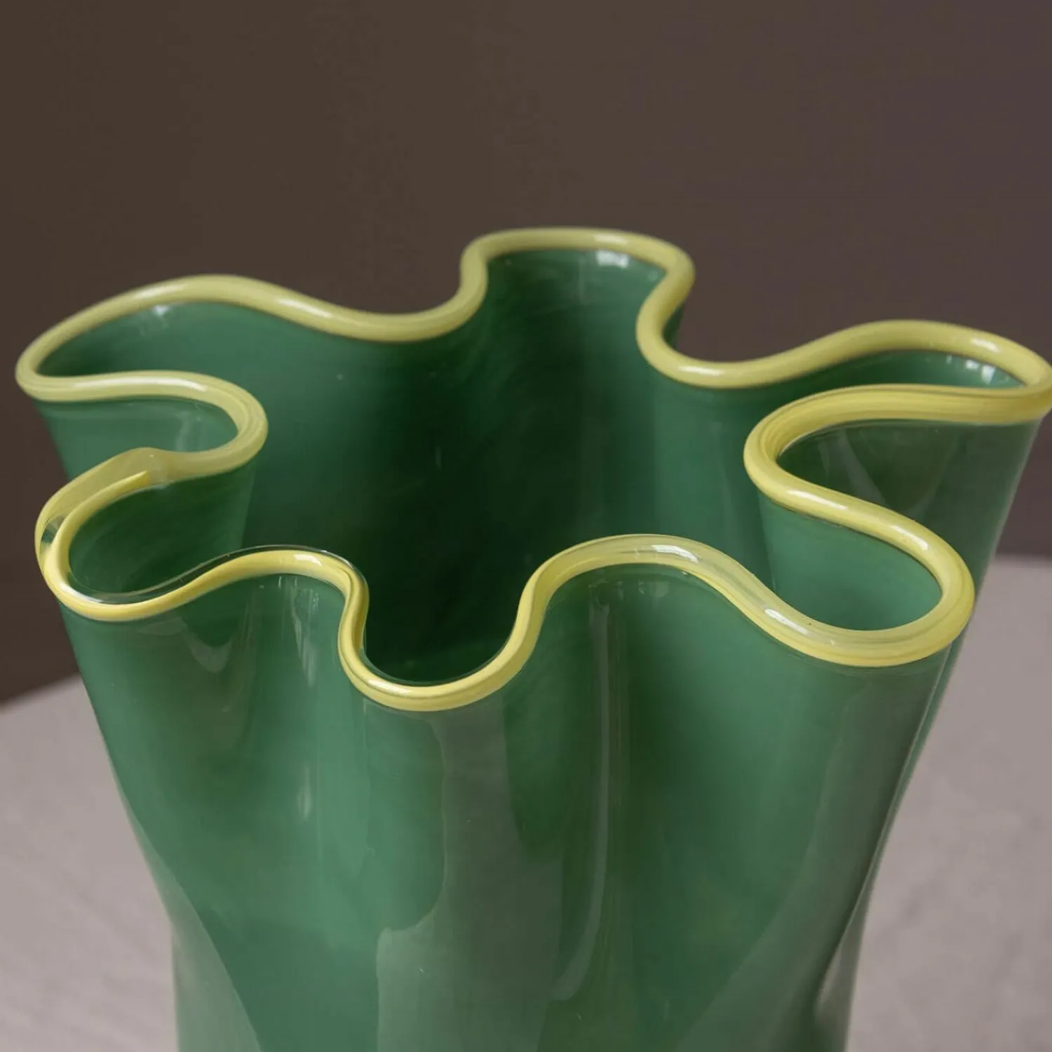 Graham & Green Green and Yellow Ruffle Vase - Large