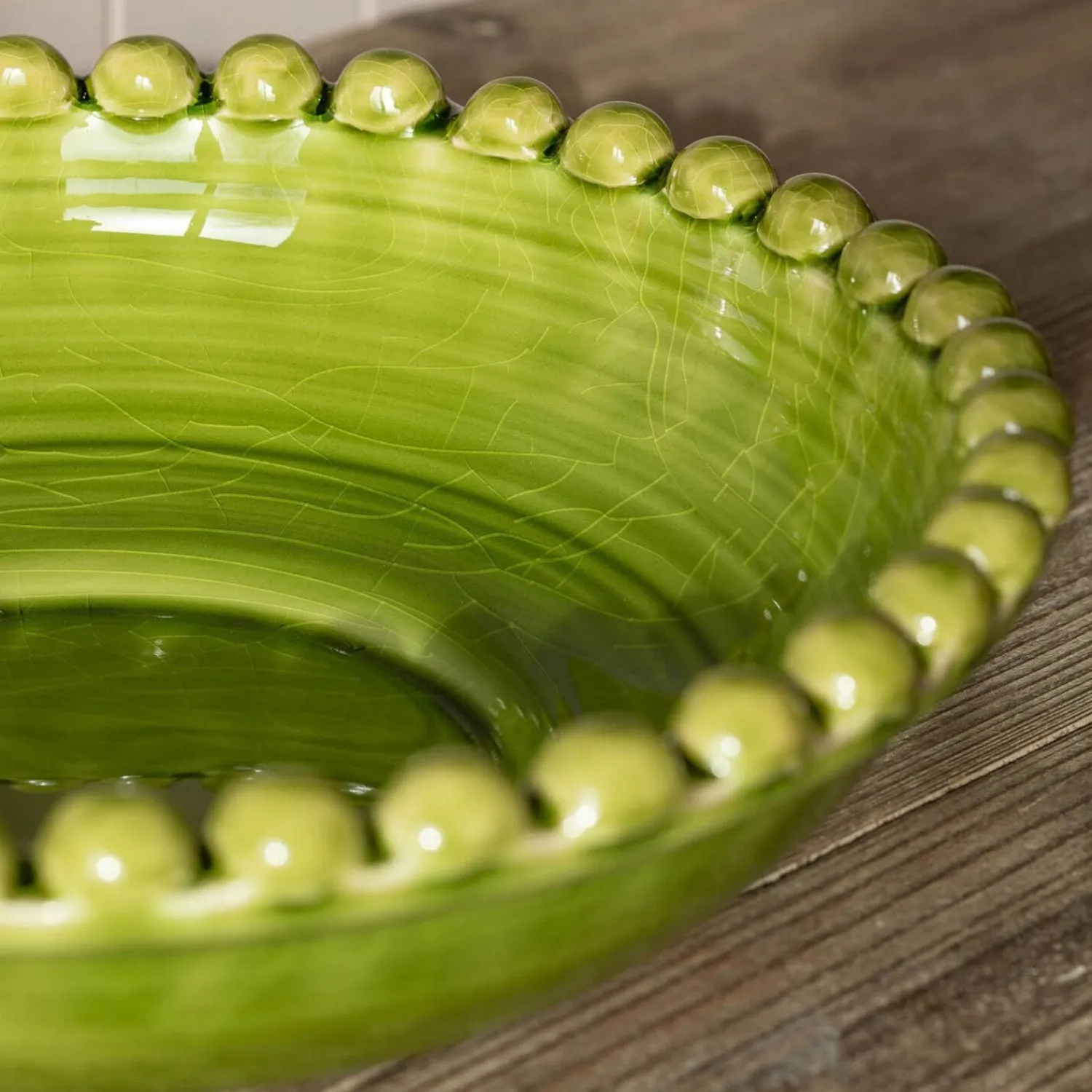 Graham & Green Green Bobble Serving Bowl