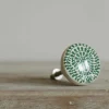 Graham & Green Green Floral Resin Knob