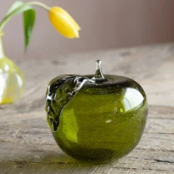 Graham & Green Green Glass Apple Ornament