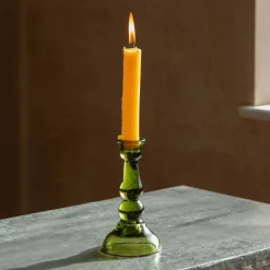 Graham & Green Green Glass Candle Holder