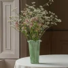 Graham & Green Green Glass Ruffle Vase