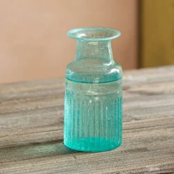 Graham & Green Green Ribbed Vase