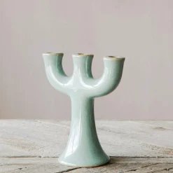 Graham & Green Green Stoneware Candle Holder
