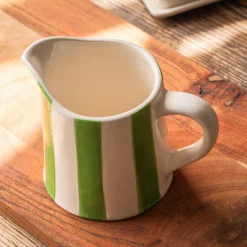 Graham & Green Green Stripe Creamer Jug