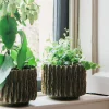 Graham & Green Green Wavy Ceramic Plant Pot