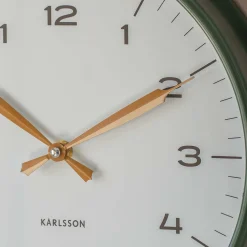 Graham & Green Green with Ochre Hands Factory Wall Clock
