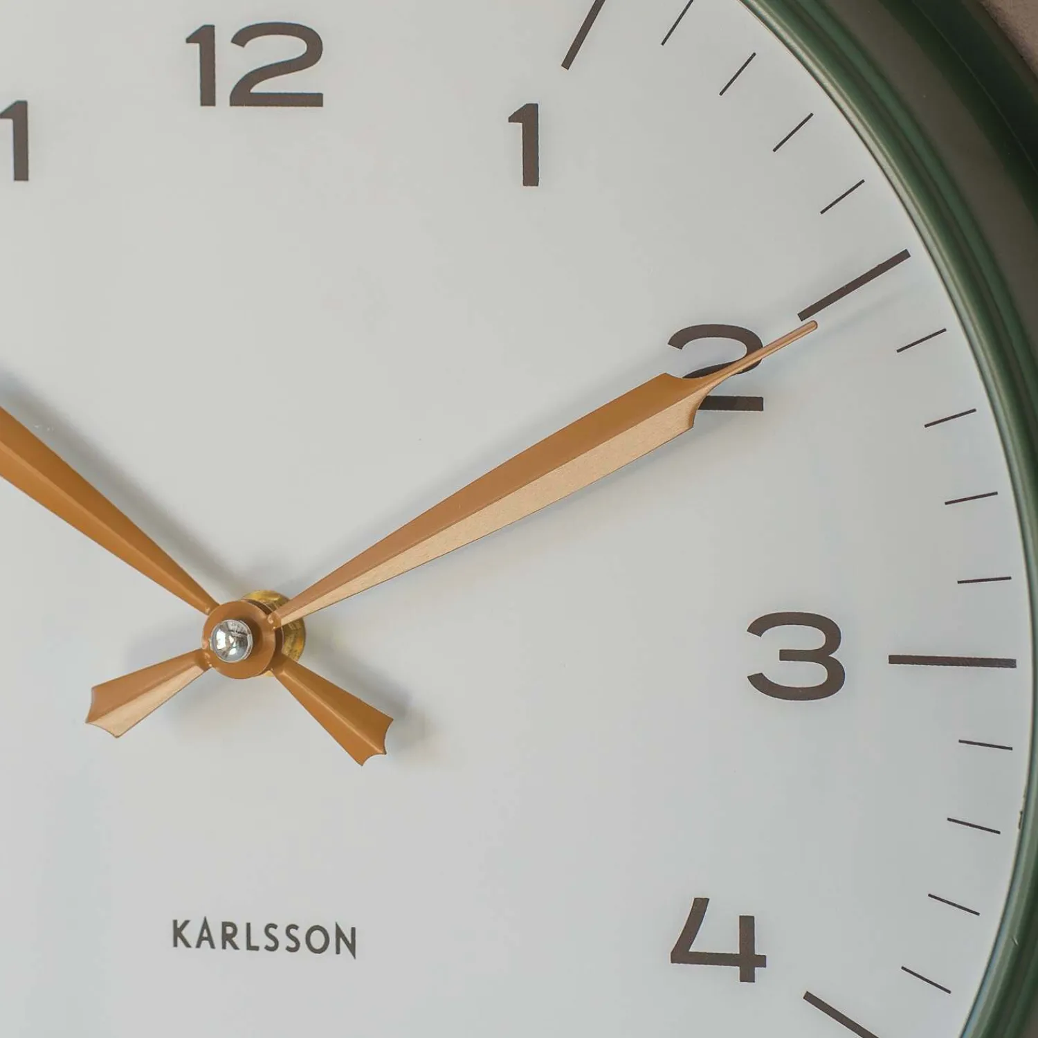 Graham & Green Green with Ochre Hands Factory Wall Clock