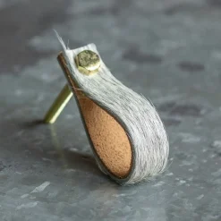 Graham & Green Grey Cowhide Drawer Pull